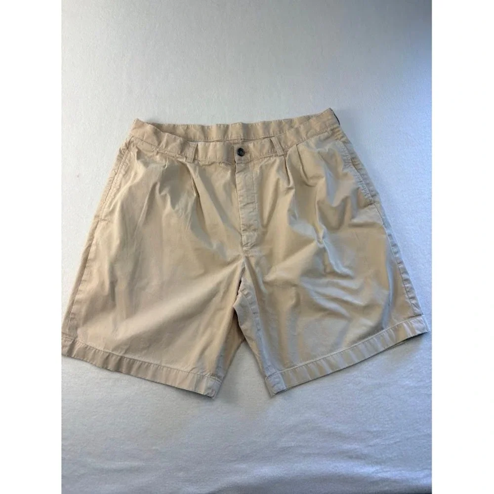 Brooks Brothers 346 Chino Shorts Mens W38 Tan Pleated Cotton 9